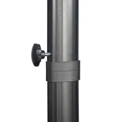 Outsunny 2.7 x 2.7 m Cantilever Parasol, Square Overhanging Umbrella with Cross Base, Crank Handle, Tilt, 360° Rotation and Aluminium Frame, Cream White - 8