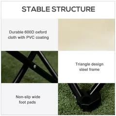 Outsunny Camping Chair, Lightweight Folding Chair with Carrying Bag and Storage Pocket, Perfect for Festivals, Fishing, Beach and Hiking, White - 6