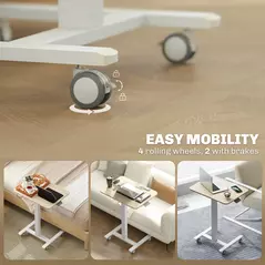 Vinsetto 68-108cm Height Adjustable Work Desk - Wood-Effect/White - 5