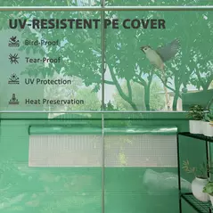 Outsunny 19 x 9.8ft Walk-In Polytunnel Greenhouse - Green - 6