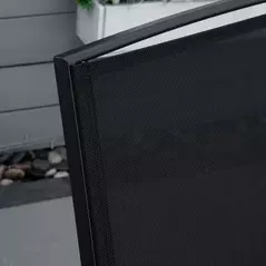 Outsunny Gliding Jack and Jill Seat, with Glass-Top Table - Black - 7