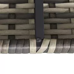 Outsunny Outdoor PE Rattan Corner Sofa, Garden Wicker Furniture Single Sofa Chair w/ Cushions, Deep Grey - 7