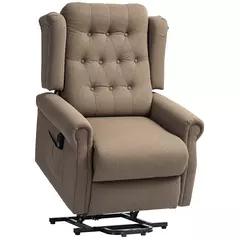 HOMCOM 45° Lifting Riser and Recliner Armchair  - Dark Brown - 1