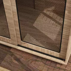 PawHut Dog Crate Furniture with Sliding Door for Large Dogs, Walnut Brown - 9