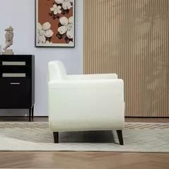 HOMCOM Two-Seater Linen-Look Sofa - Cream - 7