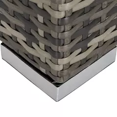 Outsunny Outdoor PE Rattan Corner Sofa, Garden Wicker Furniture Single Sofa Chair w/ Cushions, Deep Grey - 8