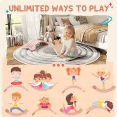 AIYAPLAY Balance Board for Kids Balance Training & Sensory Play, Pink - 4