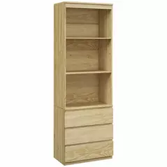 HOMCOM 180cm Tall Bookcase, with Shelves and Drawers - Wood Effect - 1