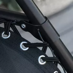 Outsunny Garden Rocking Chair Folding Recliner Outdoor Adjustable Sun Lounger Rocker Zero-Gravity Seat with Headrest Side Holder Patio Deck - Black - 9