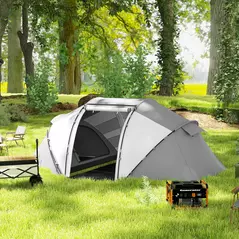 Outsunny 4-6 Man UV Protection Camping Tent - Charcoal Grey and White - 8