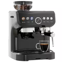 HOMCOM 15 Bar Coffee Machine, with Adjustable Grind, Steamer and Accessories - Black - 1