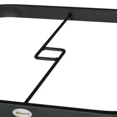 Outsunny 5 Pieces Garden Dining Set with Cushions, Outdoor Patio Table and 4 Stackable Chairs, Metal Top Table with Umbrella Hole, Black - 9