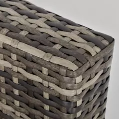 Outsunny Armless Rattan Garden Chair, Outdoor Rattan Chair with Cushions, PE Wicker Garden Furniture with Steel Frame, Adjustable Footpads for Garden, Terrace, Deep Grey - 7