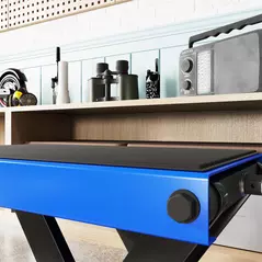 DURHAND 500KG Motorcycle Lift Scissor Jack, Height Adjustable Motorbike Stand with Anti-Slip Wide Deck, Heavy Duty Steel Motorbike Repair Lift Hoist Stand for Home Garage, Blue - 8