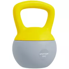 SPORTNOW 6KG Soft Kettlebell, Kettlebell with Non-Slip Handle for Home Gym, Weight Lifting, Strength Training, Yellow/Grey - 1