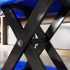 DURHAND 500KG Motorcycle Lift Scissor Jack, Height Adjustable Motorbike Stand with Anti-Slip Wide Deck, Heavy Duty Steel Motorbike Repair Lift Hoist Stand for Home Garage, Blue - 7