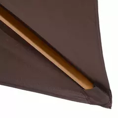 Outsunny 2 x 3m Wooden Garden Parasol Umbrella Outdoor Sun Shade Canopy, Dark Coffee - 8