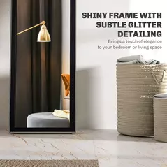 HOMCOM Glitter Frame Full-Length Mirror - Black - 7