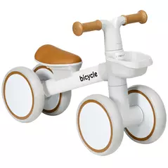 AIYAPLAY Kids Balance Bike for 1-3 Years Old with Adjustable Seat, Silent Wheels, White - 1