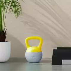 SPORTNOW 6KG Soft Kettlebell, Kettlebell with Non-Slip Handle for Home Gym, Weight Lifting, Strength Training, Yellow/Grey - 7