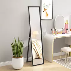 HOMCOM Glitter Frame Full-Length Mirror - Black - 2