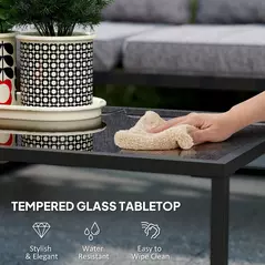 Outsunny Three-Piece L Shaped Garden Furniture Set with Cushions - Grey - 6