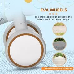 AIYAPLAY Kids Balance Bike for 1-3 Years Old with Adjustable Seat, Silent Wheels, White - 7