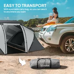 Outsunny 4-6 Man UV Protection Camping Tent - Charcoal Grey and White - 5