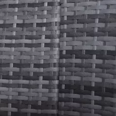 Outsunny Outdoor PE Rattan Garden Furniture with Cushioned, Patio Wicker Conversation Furniture Set, Round Daybed with Retractable Canopy, Coffee Table and Three Pillows, Grey/Blue Grey - 8