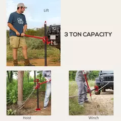 HOMCOM 3 Tonne Farm Jack, 48" High Lift Jack for 4x4 Tractors Trucks Agricultural Lifting, Red - 4