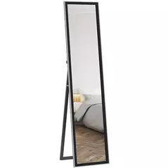 HOMCOM Glitter Frame Full-Length Mirror - Black - 1