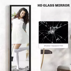 HOMCOM Glitter Frame Full-Length Mirror - Black - 5