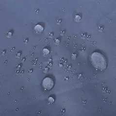 Outsunny Outdoor PE Rattan Garden Furniture with Cushioned, Patio Wicker Conversation Furniture Set, Round Daybed with Retractable Canopy, Coffee Table and Three Pillows, Grey/Blue Grey - 9