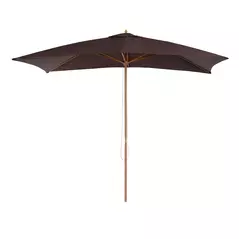 Outsunny 2 x 3m Wooden Garden Parasol Umbrella Outdoor Sun Shade Canopy, Dark Coffee - 1