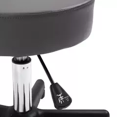 HOMCOM Beautician's Swivel Salon Chair w/ Padded Seat Back 5 Wheels Adjustable Height Salon Hairdressers Tattoo Spa Rolling Cushion Professional 35cm Grey - 8