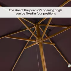 Outsunny 2 x 3m Wooden Garden Parasol Umbrella Outdoor Sun Shade Canopy, Dark Coffee - 5