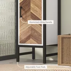 HOMCOM Tall Bathroom Cabinet with 3 Shelves, Slim Storage Cabinet with Adjustable Shelf, Narrow Tallboy Cupboard, Bathroom Storage Unit for Kitchen, Living Room, Hallway, 30 x 30 x 170 cm - 8