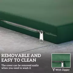 Outsunny Outdoor Seat Cushion Pads for Rattan Furniture, 3 PCs Garden Furniture Cushions, Green - 7