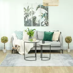 HOMCOM Set of 2 Decorative Artificial Plants, Murraya Flowers in Pot, Fake Plants for Home Indoor outdoor Decor, 60cm, Cream White - 8