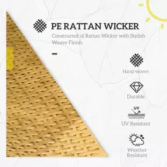 Outsunny String Rattan Egg Chair, with Padded Seat Cushion - Sand/Black - 5