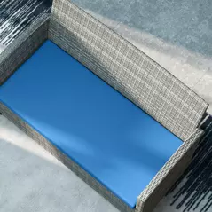 Outsunny Outdoor Seat Cushion Pads for Rattan Furniture, 3 PCs Garden Furniture Cushions,  Sky Blue - 9