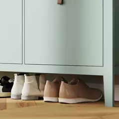 HOMCOM Modern Four-Drawer Shoe Cabinet - Green - 9