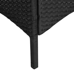 Outsunny 2 Seater Rattan Bistro Set, Steel-Black - 8