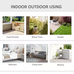 Outsunny Outdoor Cotton-Polyester Blend Macrame Hanging Rope Chair with Cushion, Portable Garden Chair with Fringe Tassels for Patio, Deck, Tree, Grey - 7