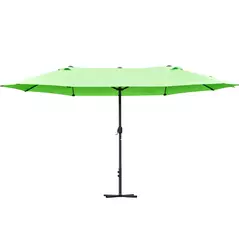 Outsunny 4.6M Sun Umbrella Canopy Double-sided Crank Sun Shade w/ Cross Base Green - 1