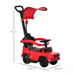 HOMCOM 3 in 1 Kids Children Ride on Push Car Toddler Sliding Car G350 Licensed Walker Foot to Floor Slider Push-Along with Horn Steering Wheel NO POWER Manual, Red - 3