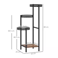 Outsunny Four-Tier Steel Plant Stand - Black - 3