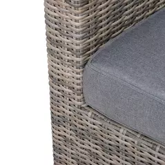 Outsunny 5 Piece Rattan Garden Furniture Set w/ 10cm Thick Cushions, Aluminium Frame Wicker Outdoor Balcony Sofa Set with Corner Armchairs, Ottomans, and Glass Top Table, Mixed Brown - 9