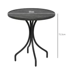 Outsunny Φ66cm Galvanised Steel Garden Table - Grey - 3