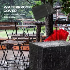 Outsunny Rattan-style Propane Gas Fire Pit Table with 40,000 BTU Burner, Square Smokeless Firepit Patio Heater with Thermocouple, Lava Rocks, Waterproof Cover, Spark Guard and Lid, Grey - 8